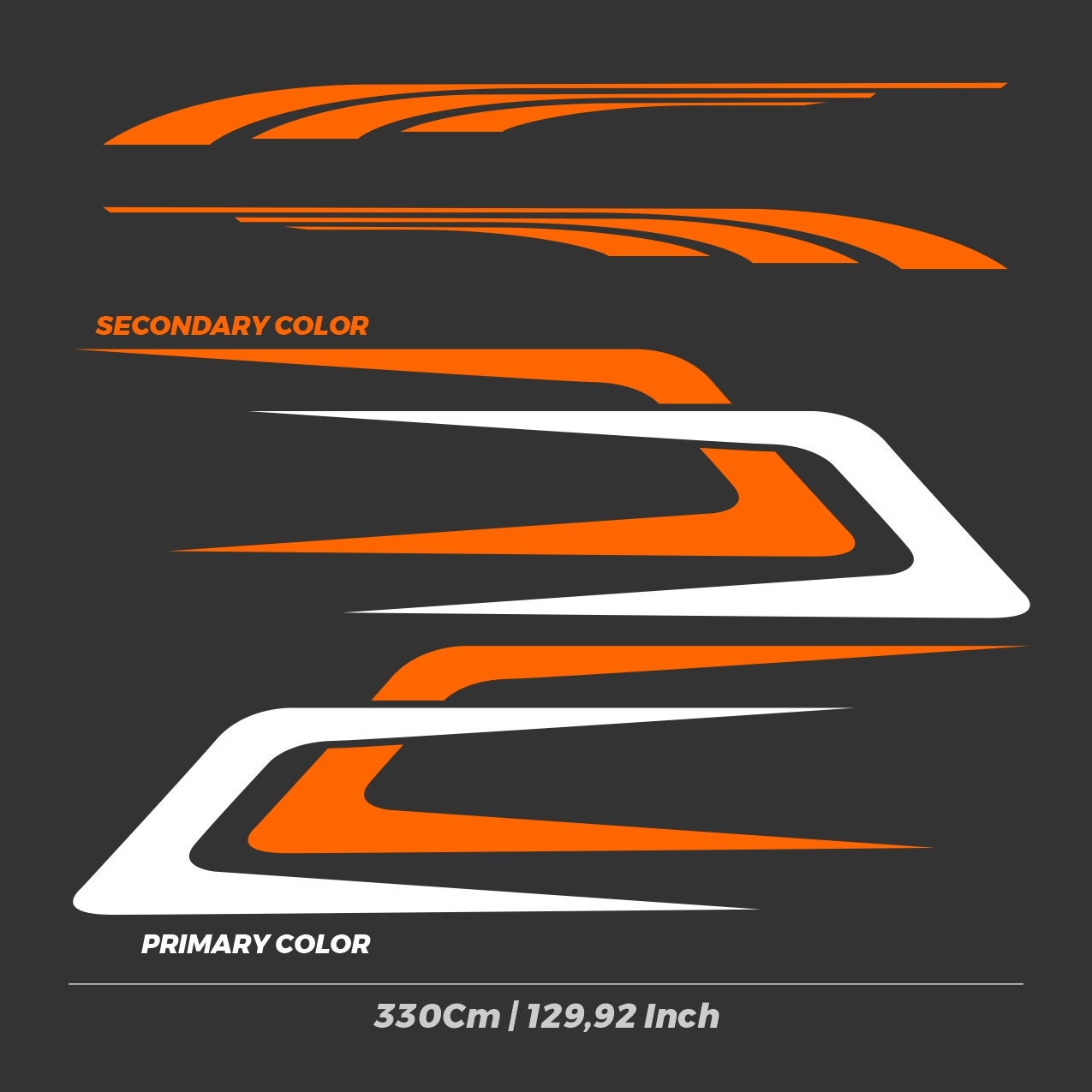 Kit 2 Big Pcs Nanny Car RV Full Body DIY Car Sticker Long Stripe Vinyl Sticker Universal Styling Cool Car Sticker Waterproof Sticker