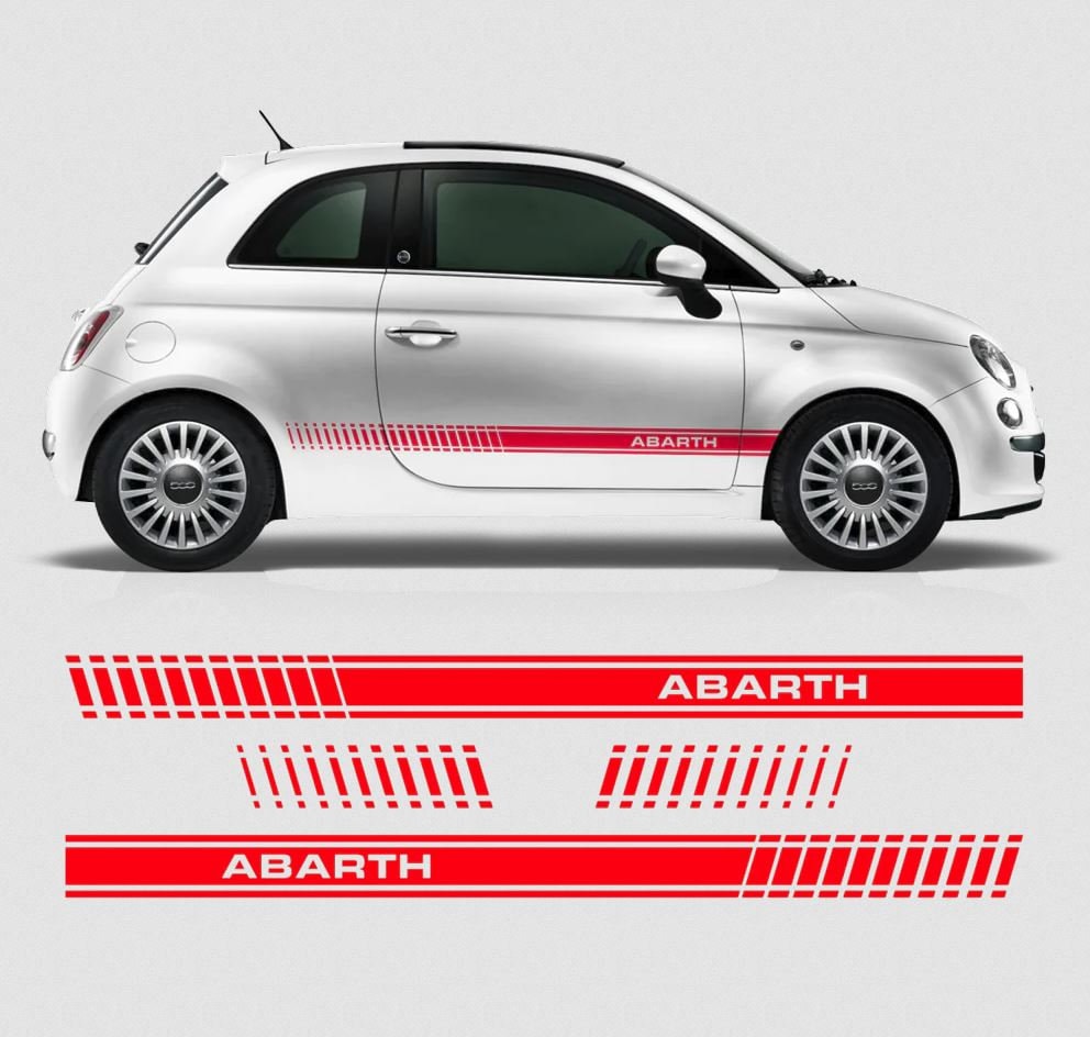 Conjunto de listras Abarth para Fiat 500 italiano - Decalques autoadesivos em vinil para carros