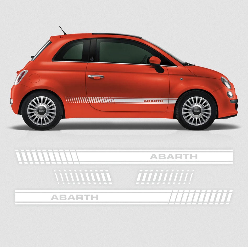 Conjunto de listras Abarth para Fiat 500 italiano - Decalques autoadesivos em vinil para carros