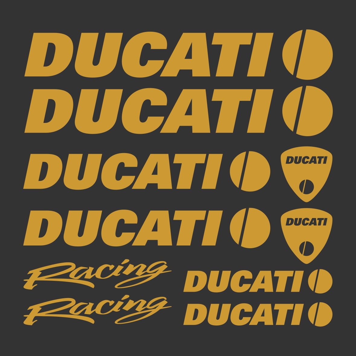 10X Set Ducati Racing Decal Stickers kit