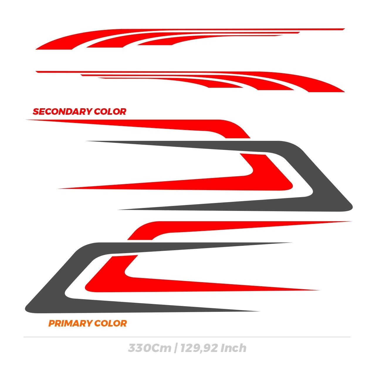 Kit 2 Big Pcs Nanny Car RV Full Body DIY Car Sticker Long Stripe Vinyl Sticker Universal Styling Cool Car Sticker Waterproof Sticker