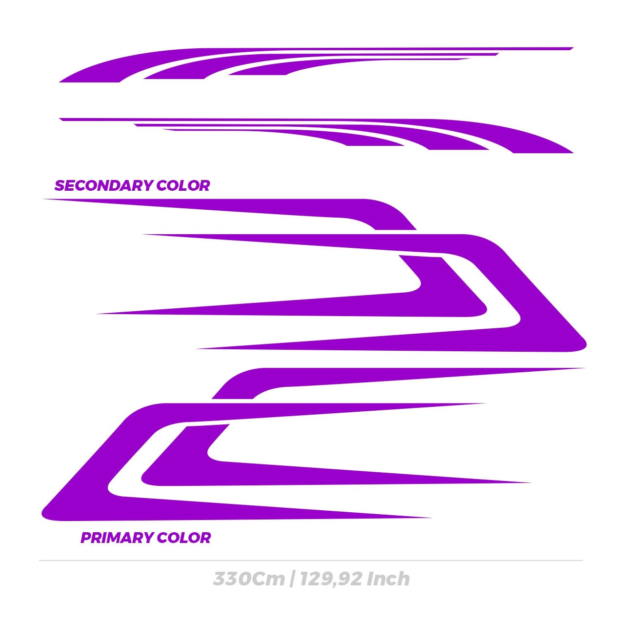 Kit 2 Big Pcs Nanny Car RV Full Body DIY Car Sticker Long Stripe Vinyl Sticker Universal Styling Cool Car Sticker Waterproof Sticker