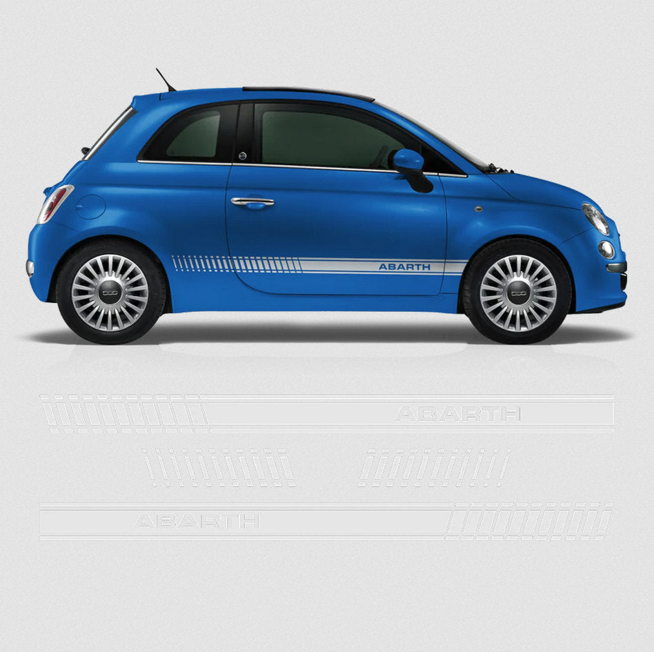 Conjunto de listras Abarth para Fiat 500 italiano - Decalques autoadesivos em vinil para carros