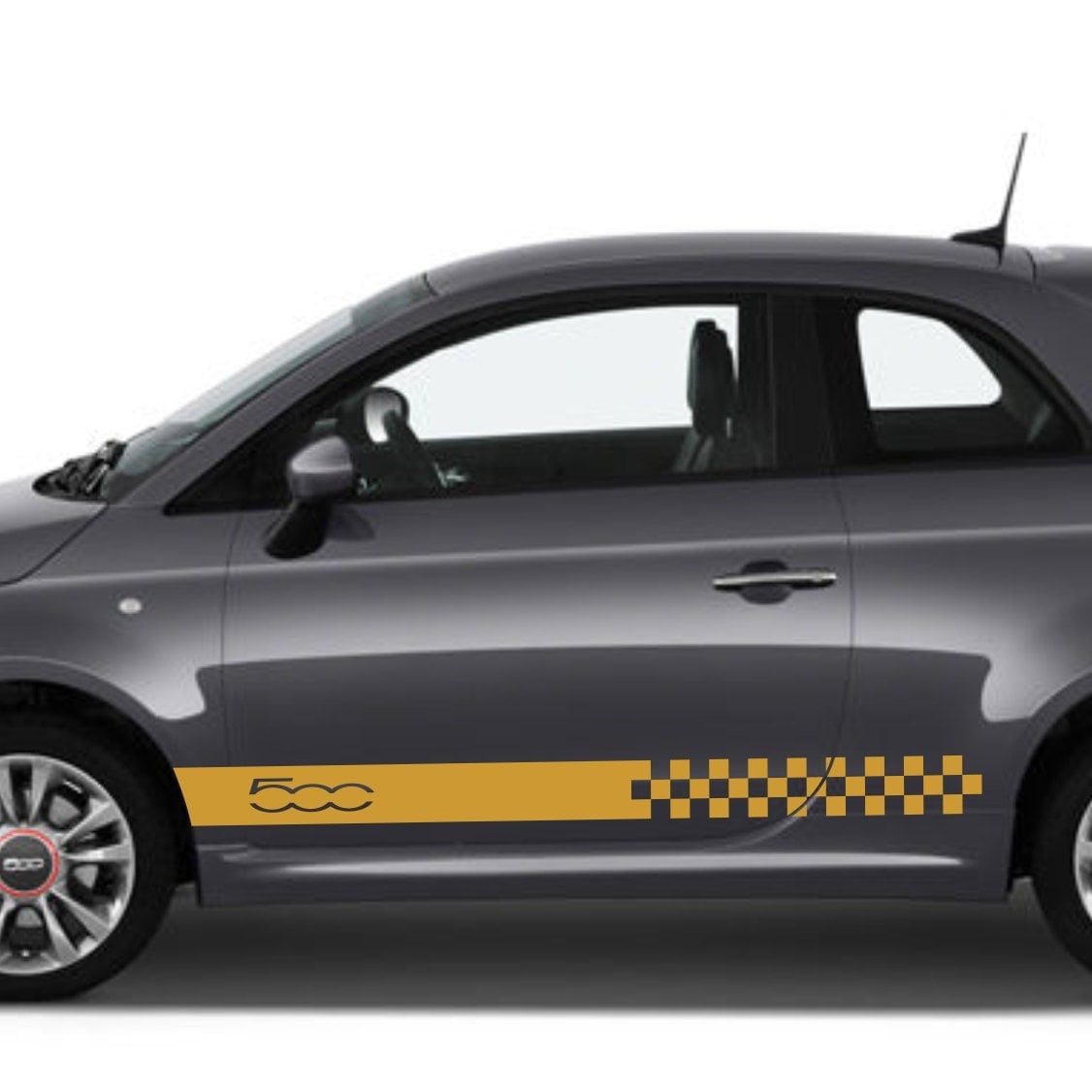 Set Fiat 500 Universal Car Side Skirt Stickers Decal