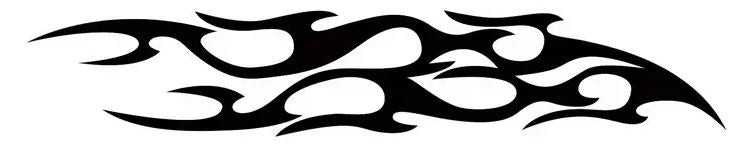 Set 2 Pcs Racing Flames Fire Decal Hood Decals Vinyl Style Car Van Motorbike sticker. Both Sides Dual Stripes Graphics Sport Decal wrap