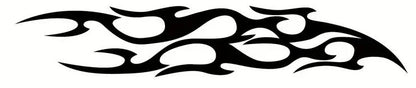 Set 2 Pcs Racing Flames Fire Decal Hood Decals Vinyl Style Car Van Motorbike sticker. Both Sides Dual Stripes Graphics Sport Decal wrap