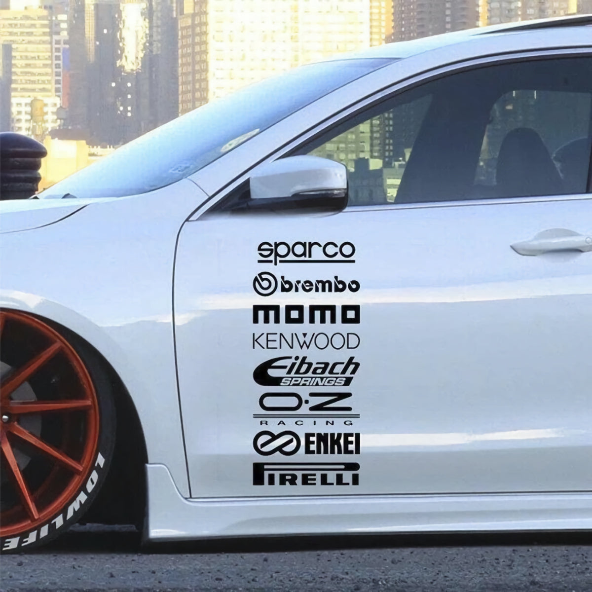 Set Cut Emblem Graphic Sponsor Stickes Racing Brand Decals