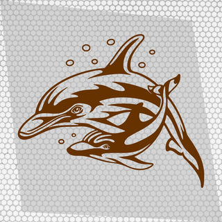 Set Sticker Caravan Family of Dolphins Graphic Decals | Camper Van Caravan Car Decor wrap Sea Animals Decals Kit | Motorhome Rear Adhesives