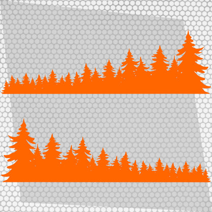 Set Forest Full of Trees Landscape Graphics Both Sides Stripes Decals. Nature Forest Car Camper Van Trailer Camping Offroad adhesive wrap