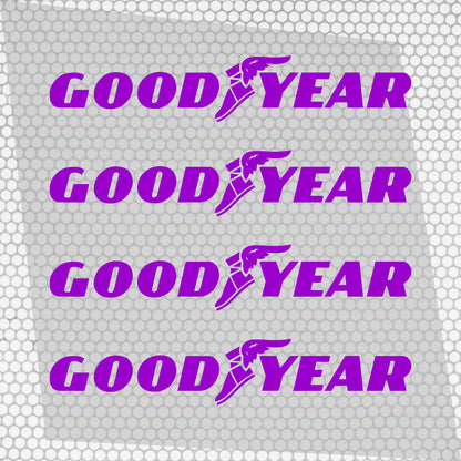 Set 4 HQ Goodyear Tyre Sponsor Vinyl Racing Motorsport Emblem Sticker Decals | Motorcycle Car Vehicle Emblem Decor Kit Racing wrap Adhesives Goodyear Cut vinyl Logo