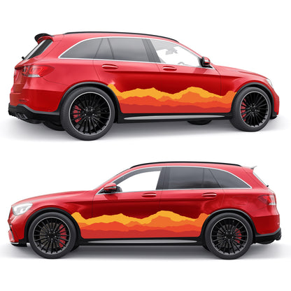 Retro Graphics Styles Curved Stripes Decals for Both Sides Car, Trucks, Vans and Caravan | Car Van Vintage Decor | Off Road Graphic Sticker