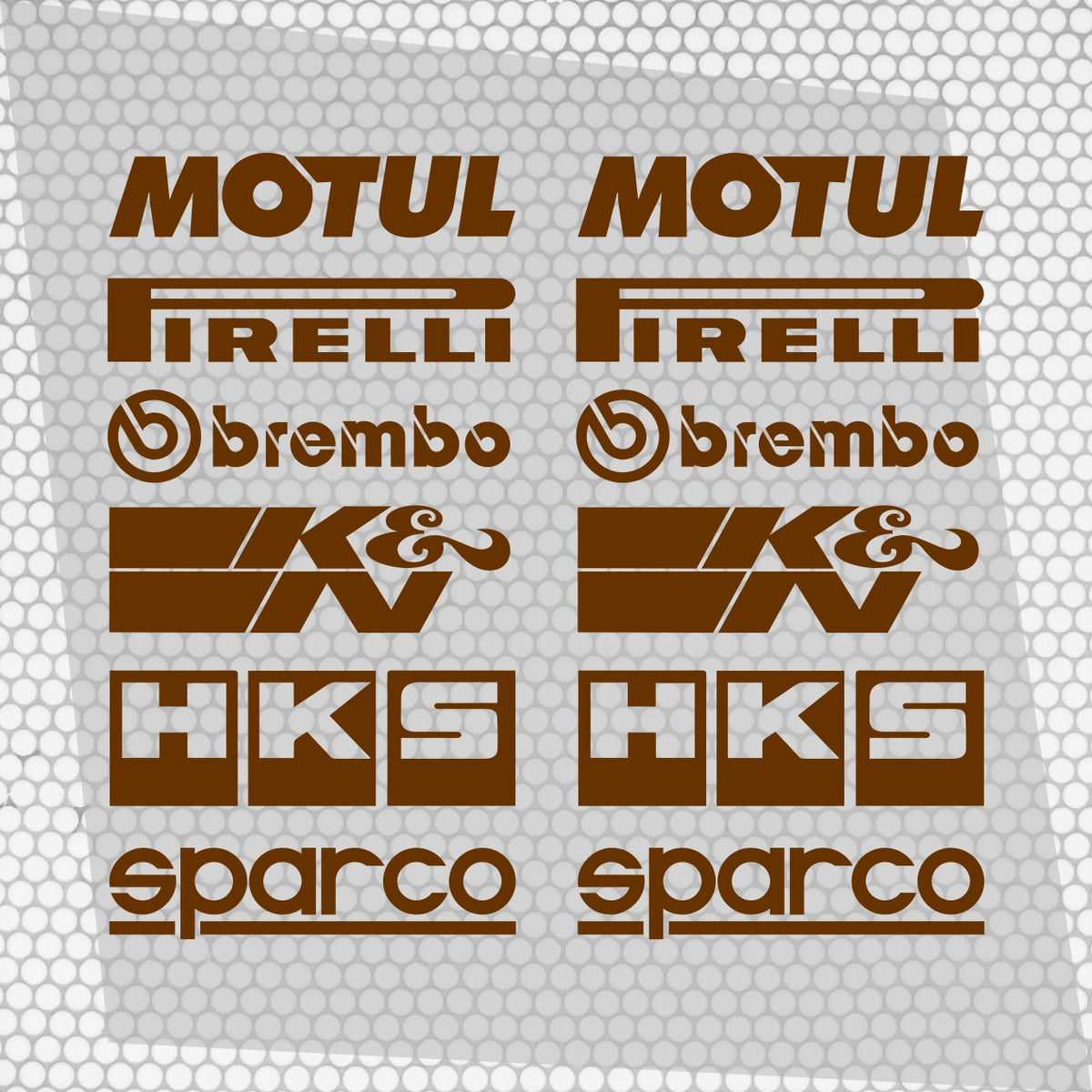 Set Both Sides Cut Emblem Graphics Sponsor Stickers Racing Brand Decal