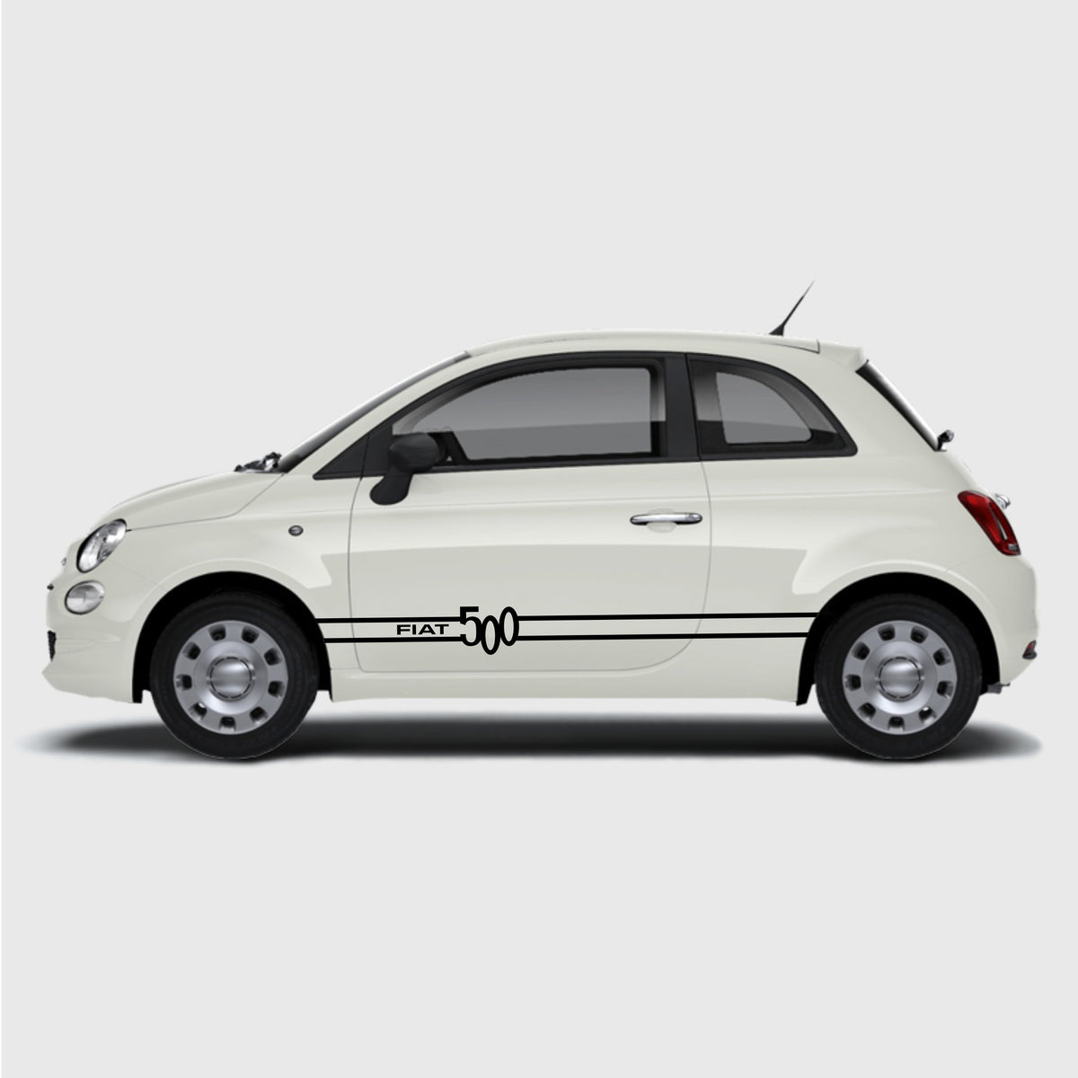 Set 2 Pcs Fiat 500 Stripes Graphics Decals for Both Sides Sticker Decals | Sport Stripes Vinyl Adhesives Fiat 500 vehicle wrap decor