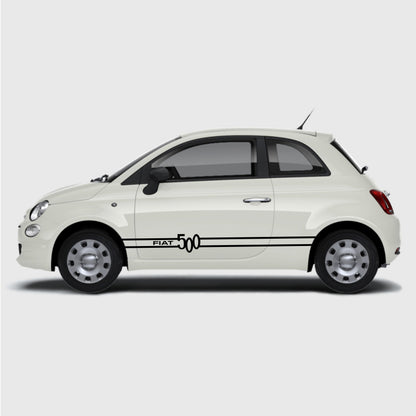 Set 2 Pcs Fiat 500 Stripes Graphics Decals for Both Sides Sticker Decals | Sport Stripes Vinyl Adhesives Fiat 500 vehicle wrap decor