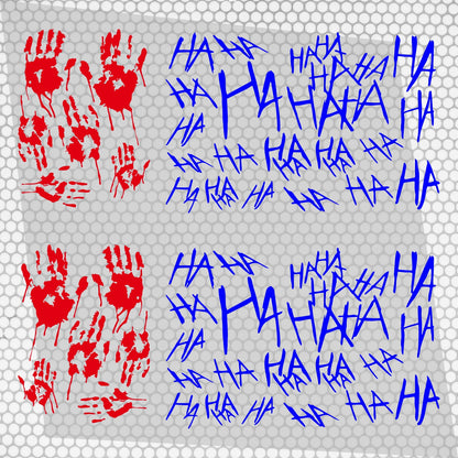 Set 2 Pcs JDM Scary Ahahah with Bloody Hands Sticker Motorbike