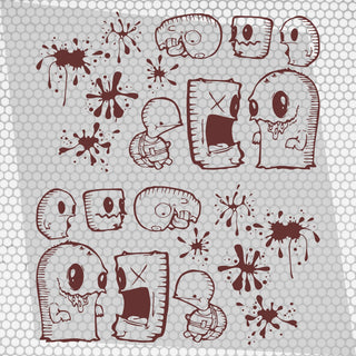 Set 2 Pcs Car Stickers Motive Monsters Blood JDM Decals