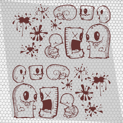 Set 2 Pcs Car Stickers Motive Monsters Blood JDM Decals | Sticker Graphics Both Sides Scary Pattern Wrap Vinyl Decals | Funny Graphics vinyl