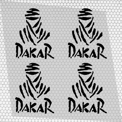 4 Pcs High Quality Dakar Sticker Sponsor Vinyl Decal Badge Tuning Car Bike Racing Sport Set Graphics | Sides Roof Rear Sticker for any Vehicle | Sport vinyl decal graphics adhesives