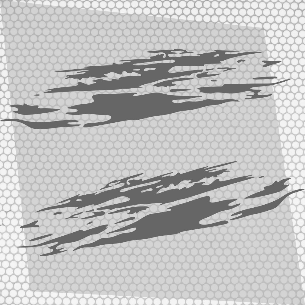 Set 2 Pcs Jerked Grounge Theme Decals Auto Sticker Graphics Both Sides Sports Splash Pattern Accessories Wrap Vinyl Decals | Auto Graphics