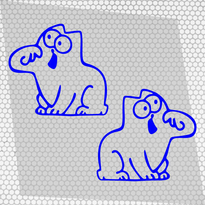 Set 2 Pcs Hungry Cat Simon Sticker car tailgate bowl Vinyl Decals | Funny cat Stickers decor Cover Sticker adhesive Auto | Animal Graphics