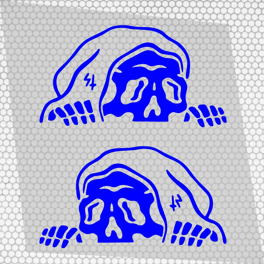 Set 2 Pcs Car Stickers Motive Monsters Blood JDM Decals | Sticker Graphics Both Sides Scary Pattern Wrap Vinyl Decals | Funny Graphics vinyl