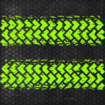 Kit 2 Pcs Factory Crafts Tire Tracks Graphics Both Sides Decal Wrap | For All Offroad 4x4, Car, Van Motorsport Decals | Crafts Tire Stickers