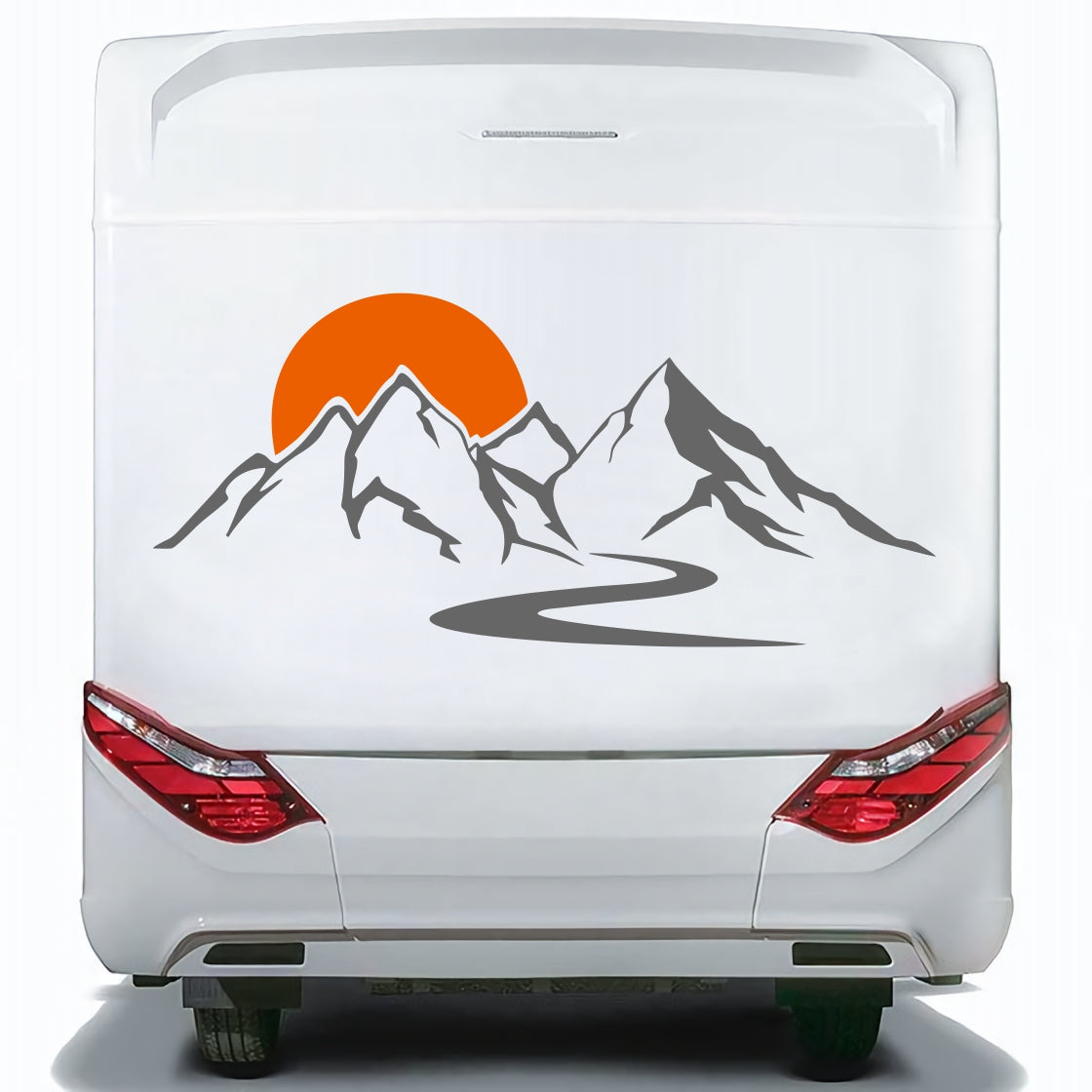 Set Caravan Sunset among Mountains and River Graphics | Decals set Motorhome Decoration Decals | Motorhome RV Adhesive Graphics Decor Kit