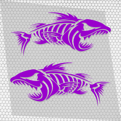 Set 2 Pcs Boat Furious Scary Fish Stickers Boat Body Decal Cruise