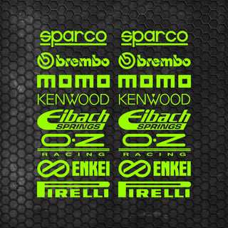 Set Cut Emblem Graphic Sponsor Stickes Racing Brand Decals