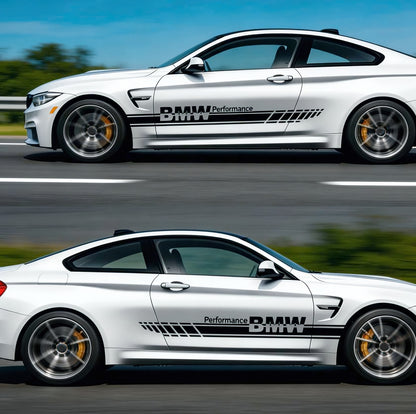 Set 2 Pcs Performance Car Stripes. Both Sides Top Stripes Decal Graphics Car, SUV, Truck Sport Decor Decals | Motorsport Stripes Graphics