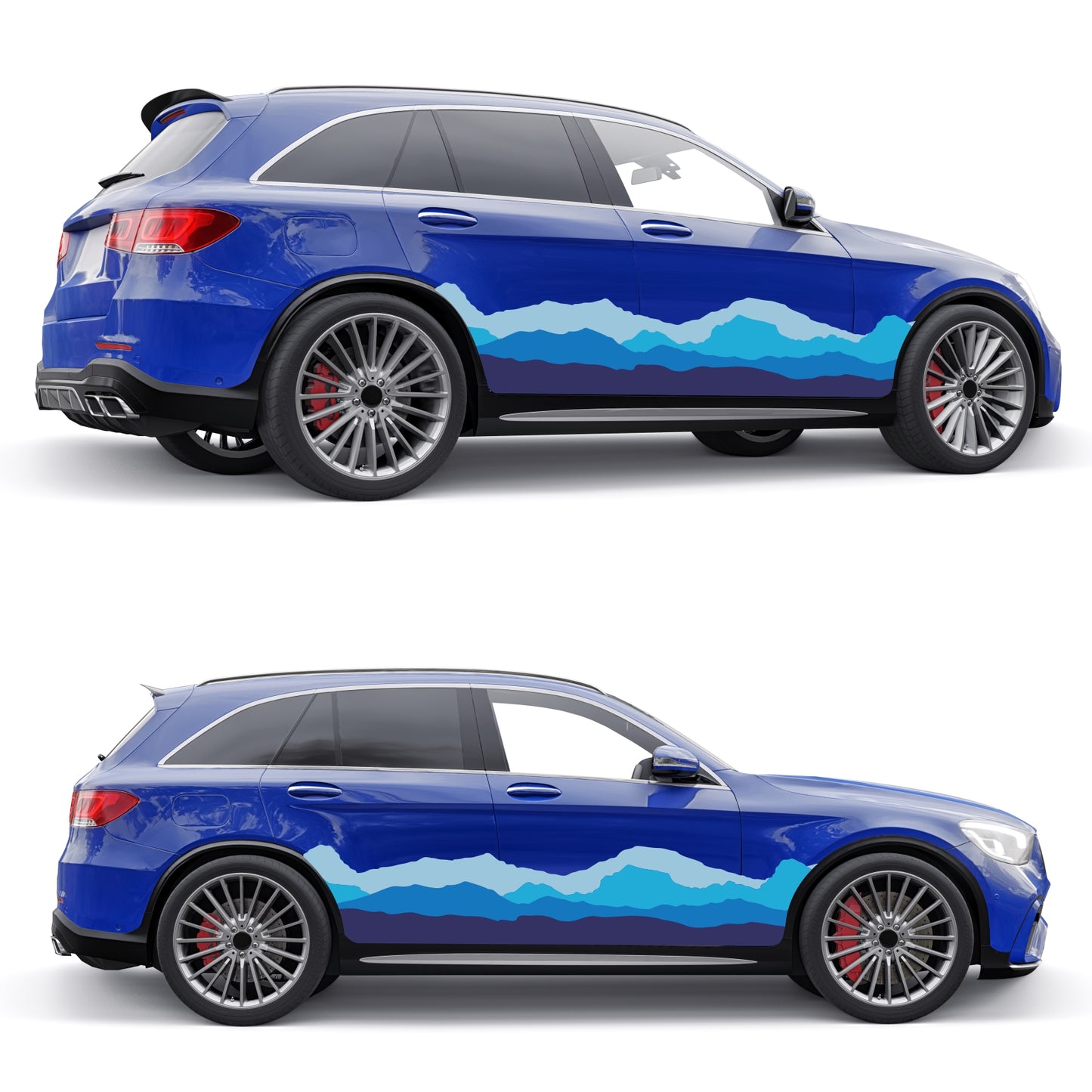 Retro Graphics Styles Curved Stripes Decals for Both Sides Car, Trucks, Vans and Caravan | Car Van Vintage Decor | Off Road Graphic Sticker