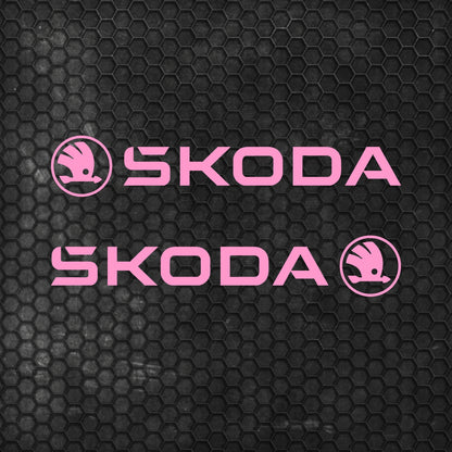 Set 2 Pcs Skoda Logo Decal Sticker Sport Racing Stripes Emblem Graphic | Skoda Cut Emblem logo Vehicle Sticker, Vinyl Car Decal Both Sides