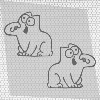 Set 2 Pcs Hungry Cat Simon Sticker car Vinyl Decals
