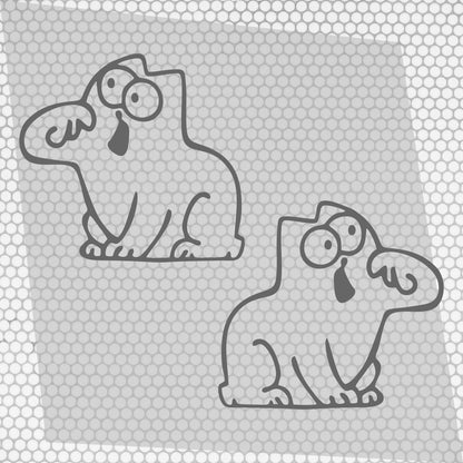 Set 2 Pcs Hungry Cat Simon Sticker car tailgate bowl Vinyl Decals | Funny cat Stickers decor Cover Sticker adhesive Auto | Animal Graphics