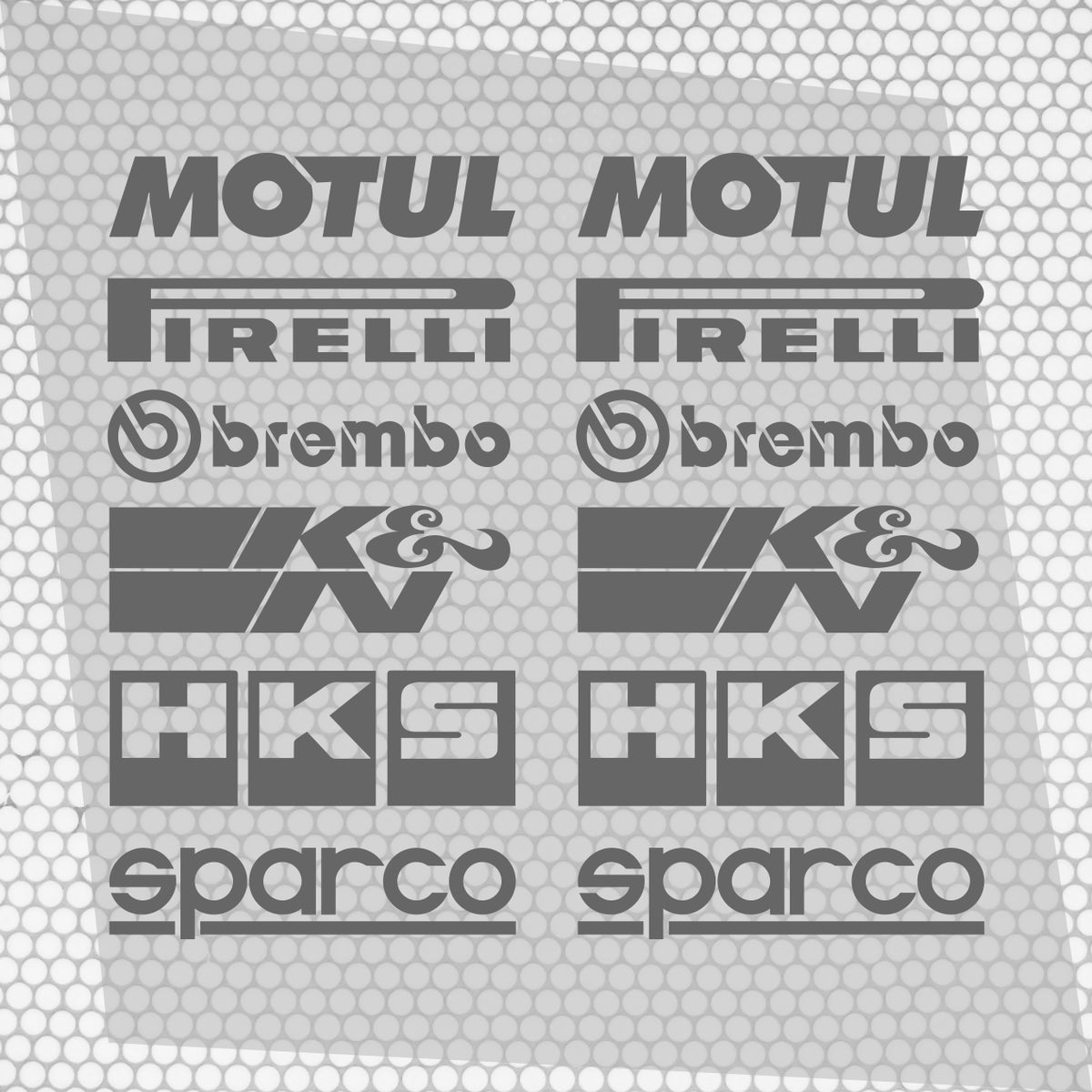 Set Both Sides Cut Emblem Graphics Sponsor Stickers Racing Brand Decal