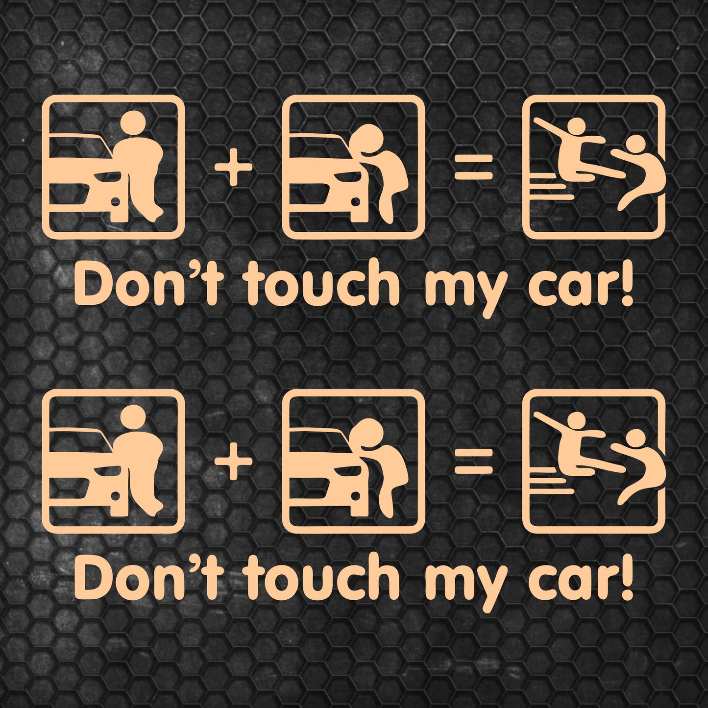 Set 2 Pcs Dont Touch My Car! Funny Vinyl Sticker Decals Both Sides Rear or Front Stickers decor Car Cover Sticker DIY Auto | Funny Graphics