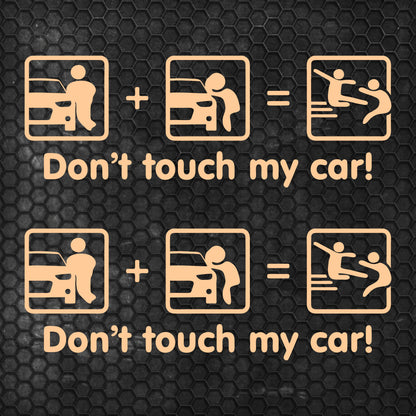 Set 2 Pcs Dont Touch My Car! Funny Vinyl Sticker Decals Both Sides Rear or Front Stickers decor Car Cover Sticker DIY Auto | Funny Graphics