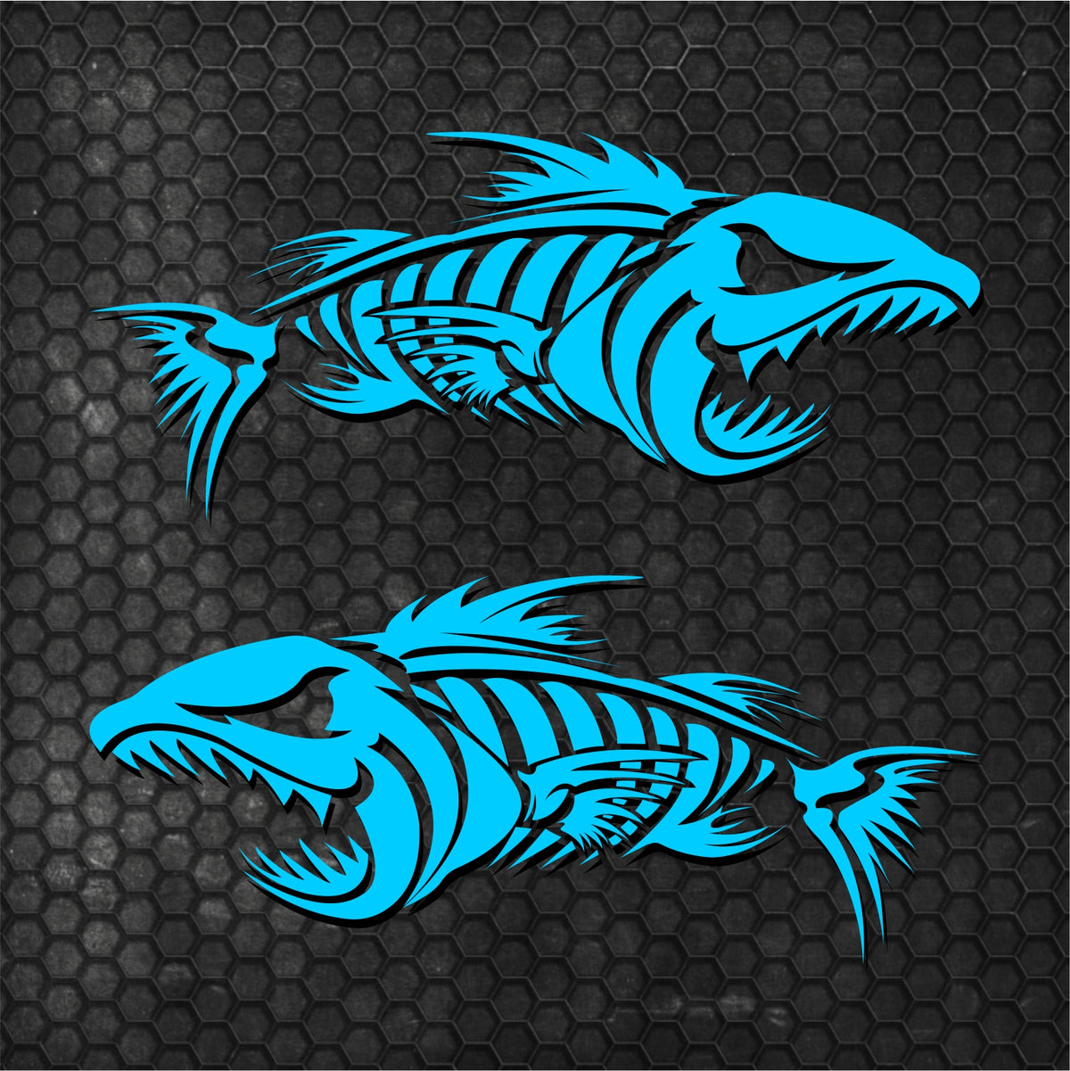 Set 2 Pcs Boat Furious Scary Fish Stickers Boat Body Decal Cruise