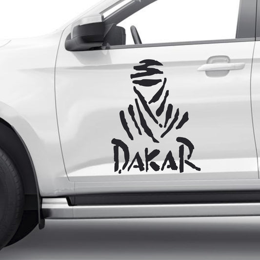 4 Pcs High Quality Dakar Sticker Sponsor Vinyl Decal Badge Tuning Car Bike Racing Sport Set Graphics | Sides Roof Rear Sticker for any Vehicle | Sport vinyl decal graphics adhesives