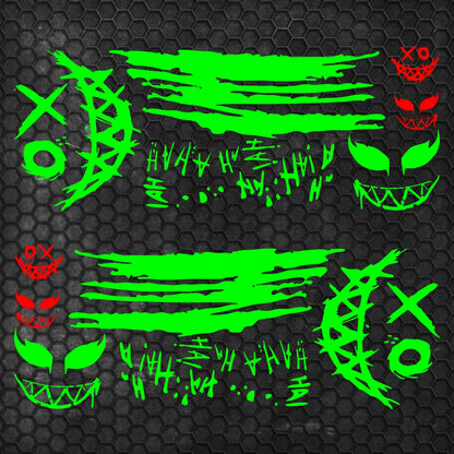 Set 2 Pcs JDM Decals Joker Car Sticker Graphics Both Sides Sports Style Scary Ahahah Pattern Accessories Wrap Vinyl Decals | Funny Graphics