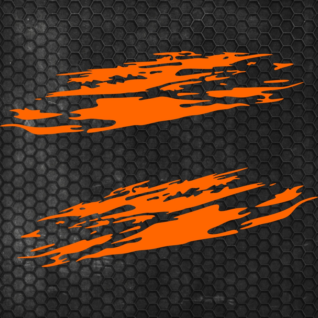 Set 2 Pcs Jerked Grounge Theme Decals Auto Sticker Graphics Both Sides Sports Splash Pattern Accessories Wrap Vinyl Decals | Auto Graphics