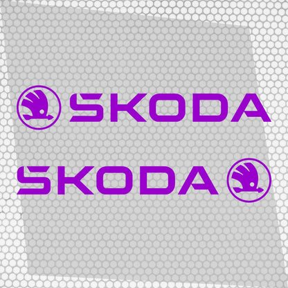 Set 2 Pcs Skoda Logo Decal Sticker Sport Racing Stripes Emblem Graphic | Skoda Cut Emblem logo Vehicle Sticker, Vinyl Car Decal Both Sides