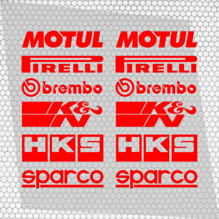 Set Both Sides Cut Emblem Graphics Sponsor Stickers Racing Brand Decal