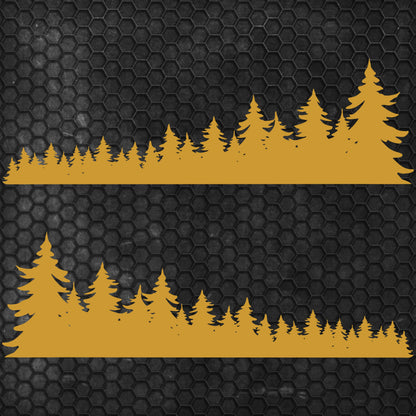 Set Forest Full of Trees Landscape Graphics Both Sides Stripes Decals. Nature Forest Car Camper Van Trailer Camping Offroad adhesive wrap
