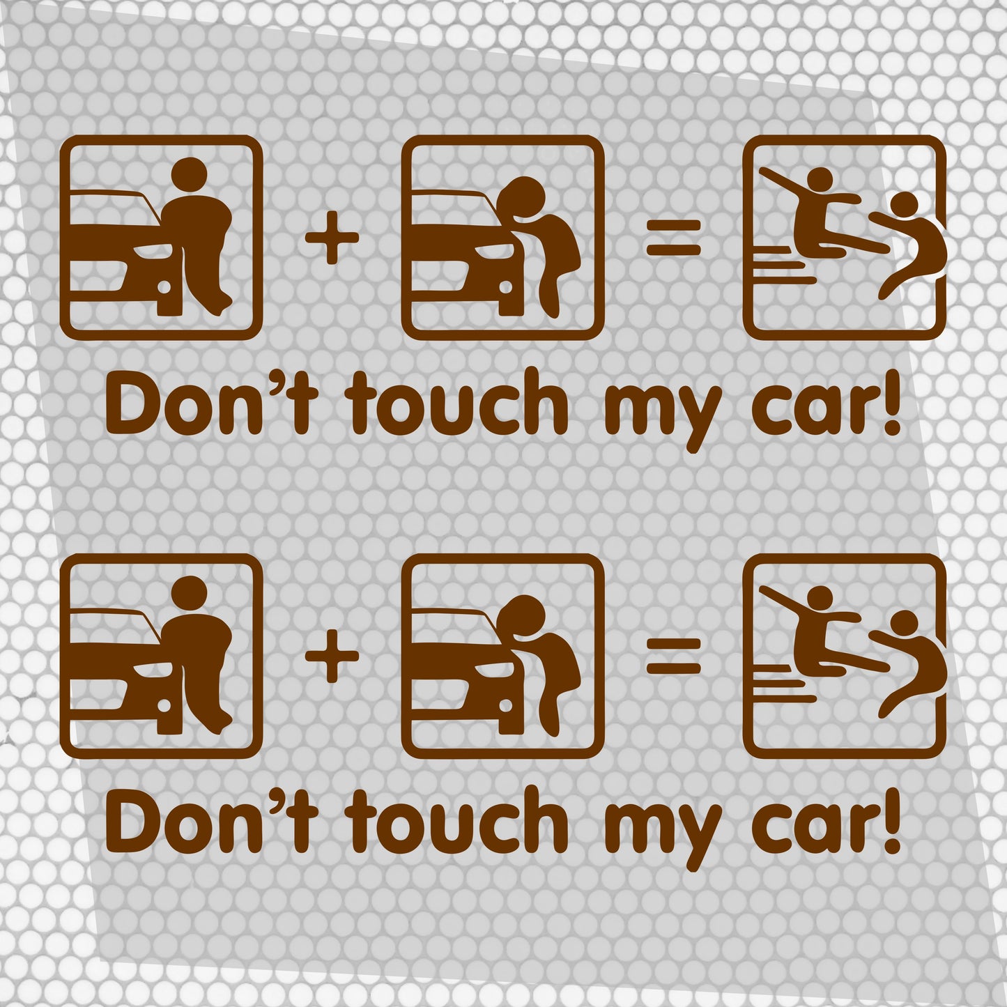 Set 2 Pcs Dont Touch My Car! Funny Vinyl Sticker Decals Both Sides Rear or Front Stickers decor Car Cover Sticker DIY Auto | Funny Graphics