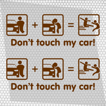 Set 2 Pcs Dont Touch My Car! Funny Vinyl Sticker Decals Both Sides Rear or Front Stickers decor Car Cover Sticker DIY Auto | Funny Graphics
