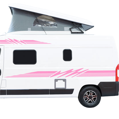 Set 4 Pcs Van Stripes Graphics for Caravan Graphics RV Horsebox Trailer Camper Van Body Decor Vinyl Decals | Motorhome Stripes Adhesive Set