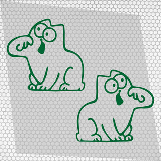 Set 2 Pcs Hungry Cat Simon Sticker car Vinyl Decals