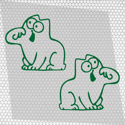 Set 2 Pcs Hungry Cat Simon Sticker car tailgate bowl Vinyl Decals | Funny cat Stickers decor Cover Sticker adhesive Auto | Animal Graphics