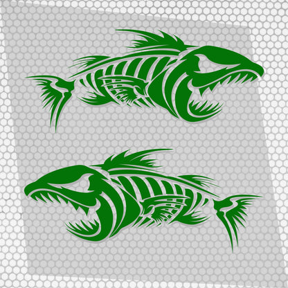 Set 2 Pcs Boat Furious Scary Fish Stickers Boat Body Decal Cruise